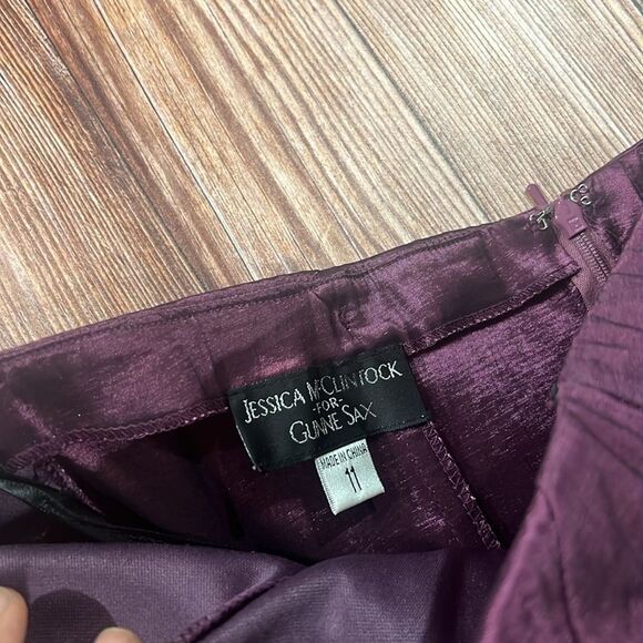 JESSICA MCCLINTOCK x GUNNE SAX Women's Purple Vintage 90s Formal Mini Dress 11 - Picture 3 of 6